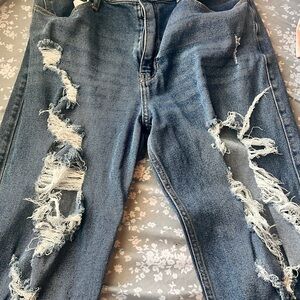 Hollister Distressed Skinny Jeans - Blue